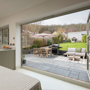 Our Brand New OB-36⁺ Soho Bifold paired with our OI-30 Internal Door