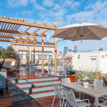 Modern Roof Deck with Water Feature