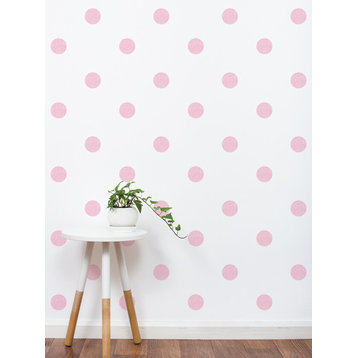 Textured Look Dots Vinyl Wall Sticker, 3 Inch, Baby Pink