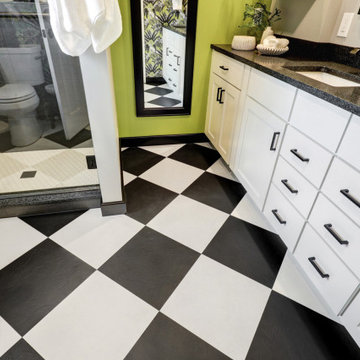 Manheim Township Primary Bathroom Remodel with Wallpaper