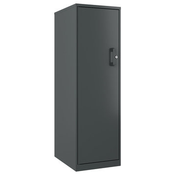 Space Solutions 4 Shelf Personal Metal Locker Storage Cabinet Locking Charcoal
