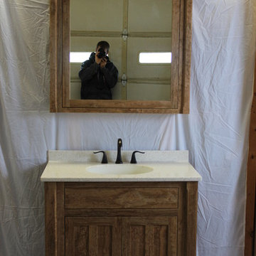 Figured Cherry Custom Built Bathroom Vanity