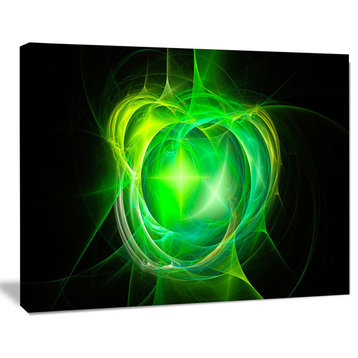 Green Fractal Explosion Supernova, Abstract Canvas Art Print, 40x30