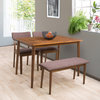CorLiving Branson Dining Set With Bench, Warm Walnut Stain, 4pc
