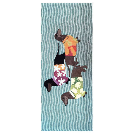 Frontporch Tropical Hounds Indoor/Outdoor Area Rug Multi 2'x5'