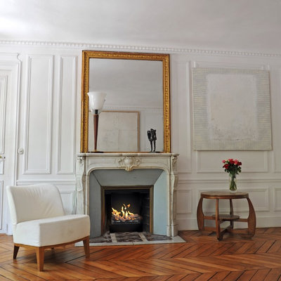 Traditional Living Room Cheminées Ethanol