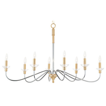 Maxim 25378CL Clarion 8 Light 38"W Taper Candle Chandelier - Polished Chrome /