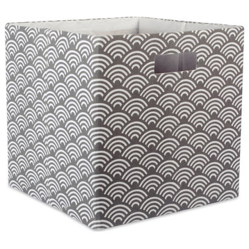 Polyester Cube Waves Gray Square 13"x13"x13"