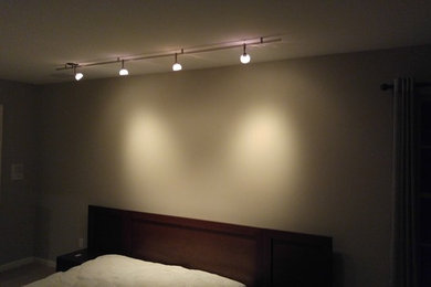 Master bedroom Monrail track light installation in Columbia Maryland