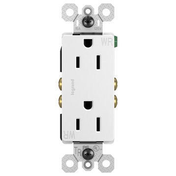 Legrand Radiant 15A Decorator Tr/Wr Receptacle, White