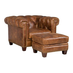 Leather Chairs and Ottomans - Products