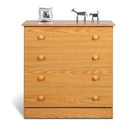 Prepac Edenvale Oak 4-Drawer Chest - Dressers