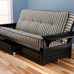 Phoenix Black Futon | Cozumel Navy Futon Mattress - Products