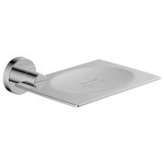 Symmons Industries - Dia Wall Mounted Soap Dish, Chrome - The Dia collection's contemporary design and budget friendly cost make it an appealing choice for any modern bathroom. This attractive bathroom soap dish conveniently holds bar soap and prevents pooling with three drainage ports on the bottom. With durable metal construction, this bathroom soap dish includes wall mounting supplies for a simple installation. Like all Symmons products, this Dia Wall Mounted Soap Dish is backed by a limited lifetime consumer warranty and 10 year commercial warranty.