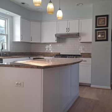 Transitional Kitchen Remodel Done in Satin White Cabinets