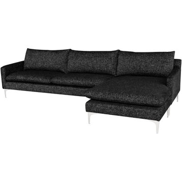 Nuevo Furniture Anders Sectional Sofa in Salt & Pepper/Silver