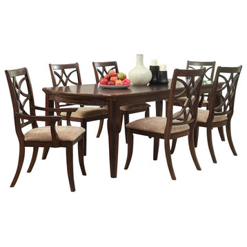 Homelegance Keegan 8-Piece Dining Room Set With Buffet, Brown Cherry