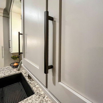 Gray and Cream Kitchen with Cambria Bellingham quartz countertops