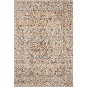 Loloi Lourdes Lou-04 Vintage and Distressed Rug, Ivory and Spice, 2'3"x3'10"