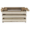 Cheungs Set of 3 Shabby White Wooden Crate with Rope Handle