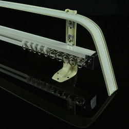 CHR7625 Wall Mounted Double Curtain Tracks with Valance Track and Rails - Window Treatment Accessories