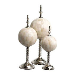 Eichholtz Objects Leonardo Set of 3 White Bone - Cupboard & Drawer Knobs