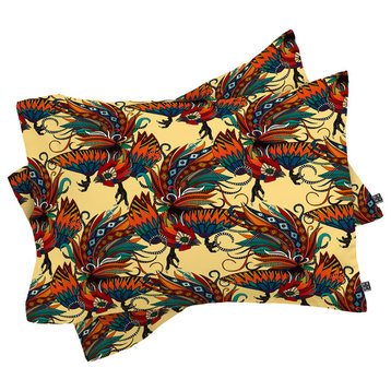 Deny Designs Sharon Turner Rooster Ink Pillow Shams, Queen