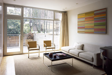 Trendy living room photo in New York