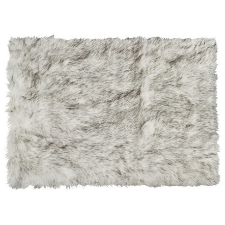 24"x36"x1.5" Gradient Gray Fur Rectangular Area Rug