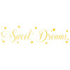 Decal Vinyl Wall Sticker Sweet Dreams Quote, Yellow