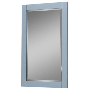 22"x34" Bevel Edge Framed Mirror, Gray Blue