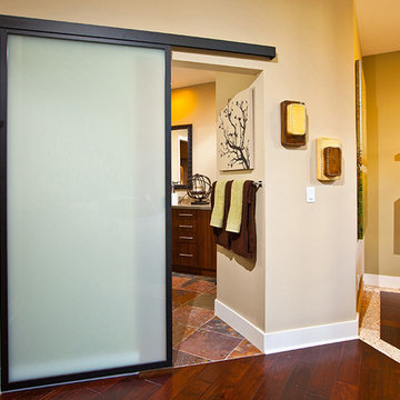 Sliding Frosted Glass Room Divider
