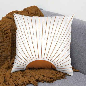 Geometric Mid Century Modern Rays Double Sided Pillow, 16"x16"