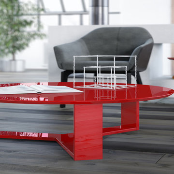 Manhattan Comfort Madison 1.0 35-7/9" Round Accent Coffee Table