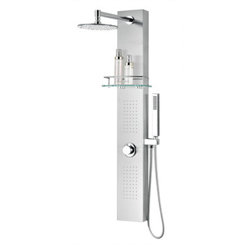ANZZI Pioneer 44" Full Body Shower Panel, Brushed Steel