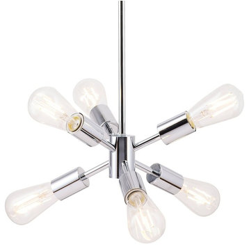 Stella Chandelier with Bulb, Polished Chrome