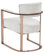 Graceful and Refined Armchair With Rose Gold Steel Frame
