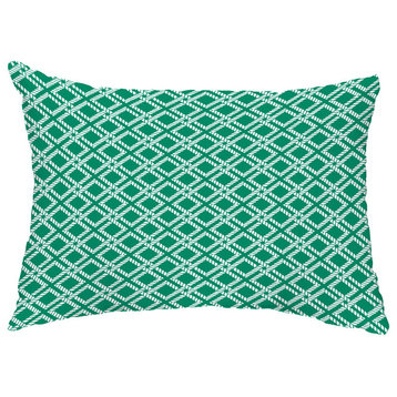 Rope Rigging 14"x20" Decorative Nautical Outdoor Pillow, Green
