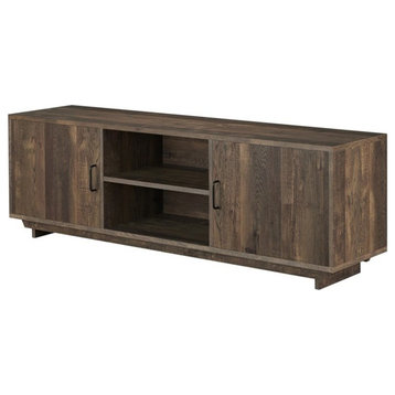 Furniture of America Krella Wood Rustic 62-Inch TV Stand in Reclaimed Oak