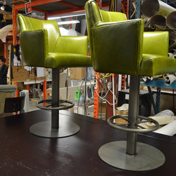 Green Bar-stools Leather - Indoor Pub And Bistro Sets