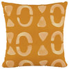 18" Decorative Pillow Polyester Insert, Nora Block Ochre