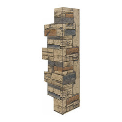 136-36-STACKED STONE VENEER CORNER 36"H X 11"W X 1 1/4"D - Wall Panels