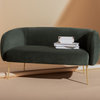 Patricia Poly Blend Loveseat Forest Green/Gold