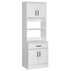 Better Home Products Shelby Tall Wooden Kitchen Pantry in White
