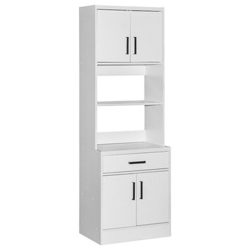 Better Home Products Shelby Tall Wooden Kitchen Pantry in White