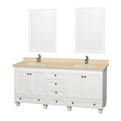 Wyndham Collection Acclaim 72" Vanity, Ivory Marble Top - Bathroom Vanities And Sink Consoles