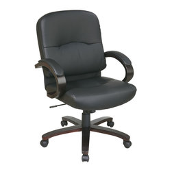 Eco Leather Mid Back Executive Office Chair - Office Chairs