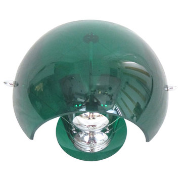Oxygen Polished Chrome Wall Sconce With Green Glass