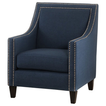 Brianna Nailhead Accent Chair, Blue