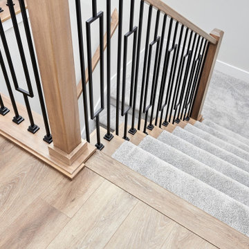 Modern Staircase with Wood and Iron Stair Parts